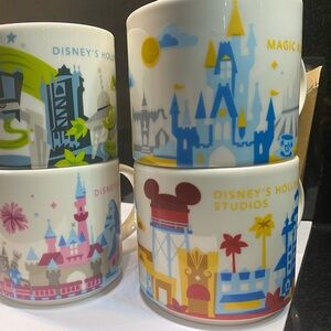 Starbucks Disney Mugs. hollywood. epcot. magic YAH
